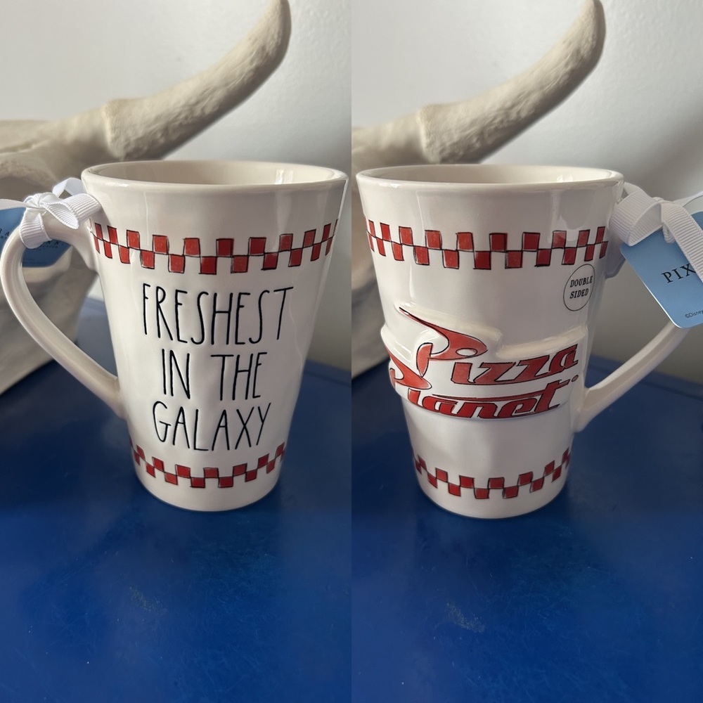Rae Dunn Disney Pixar Toy Story Pizza Planet Freshest in the Galaxy Mug